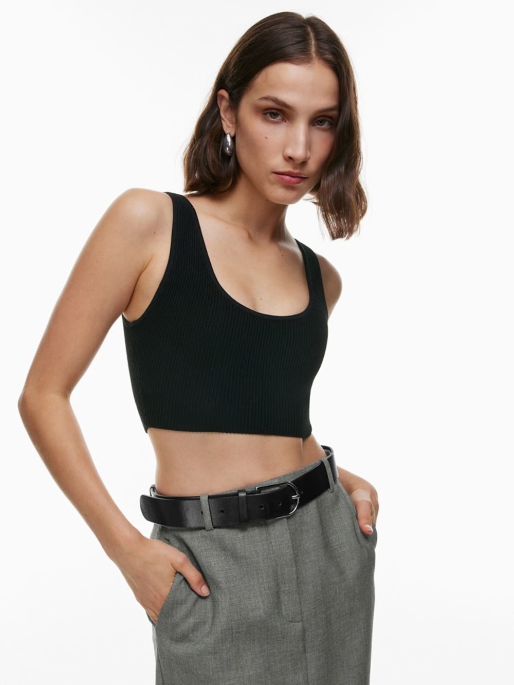 Sculpt Knit Scoopneck Cropped Tank